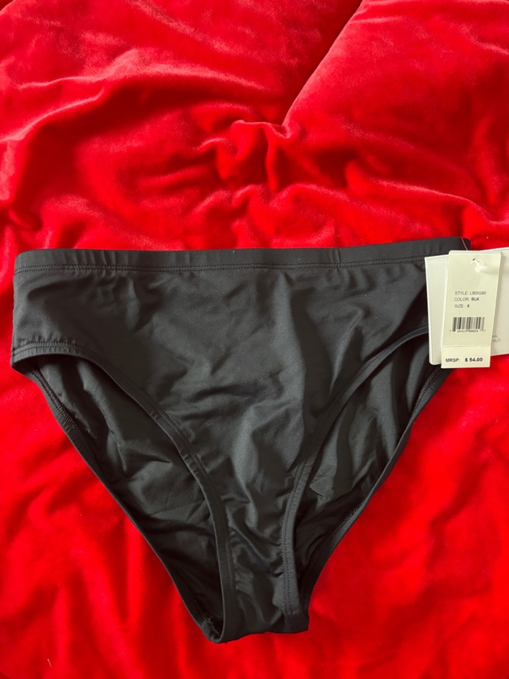 La Blanca Solid Hipster Bikini Swimsuit Bottom Style LB0IG90 Black Sz 8 NWT $54
